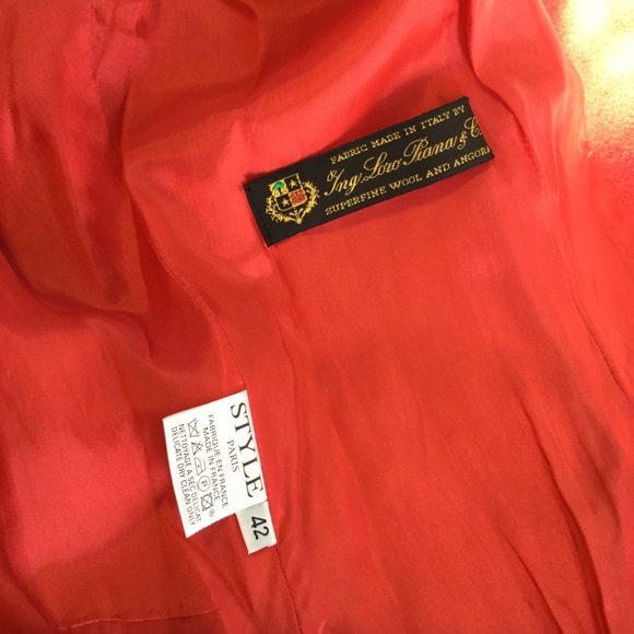 EUC Loro Piana + STYLE Paris Angora Wool Red Coat - Picture 5 of 6